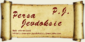 Persa Jevdoksić vizit kartica
